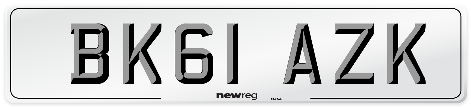 BK61 AZK Number Plate from New Reg